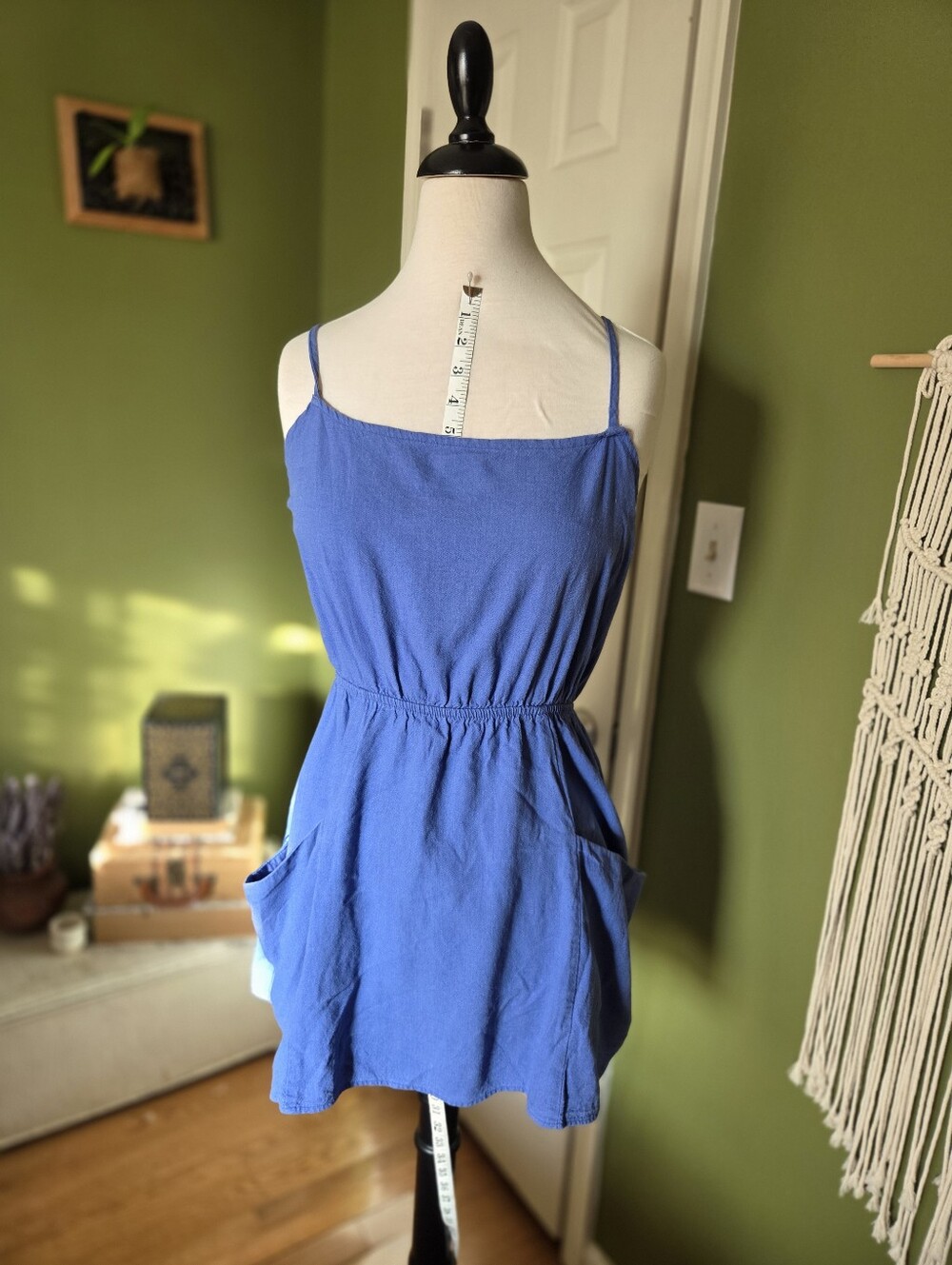Urban Outfitters Cobalt Blue Spaghetti-Strap Mini Dress